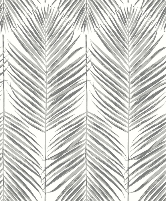 Seabrook Designs Marina Palm Daydream Grey Wallpaper Sample ET10730