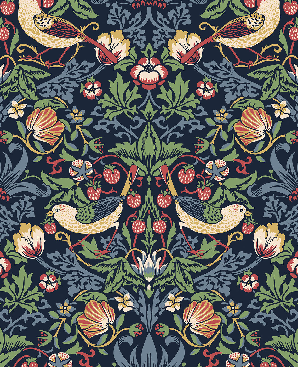Seabrook Designs Fragaria Garden Midnight Blue Wallpaper ET11202