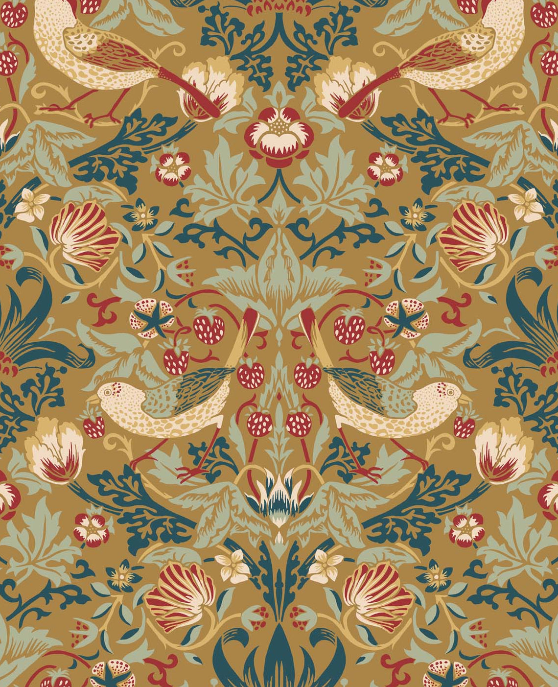 Seabrook Designs Fragaria Garden Ochre Wallpaper ET11205