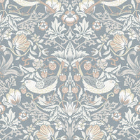 Seabrook Designs Fragaria Garden Blue Mist & Blush Wallpaper ET11222