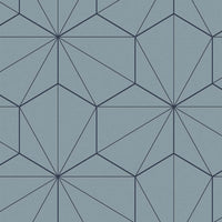 Seabrook Designs Hedron Geometric Pastel Blue & Midnight Wallpaper ET11302