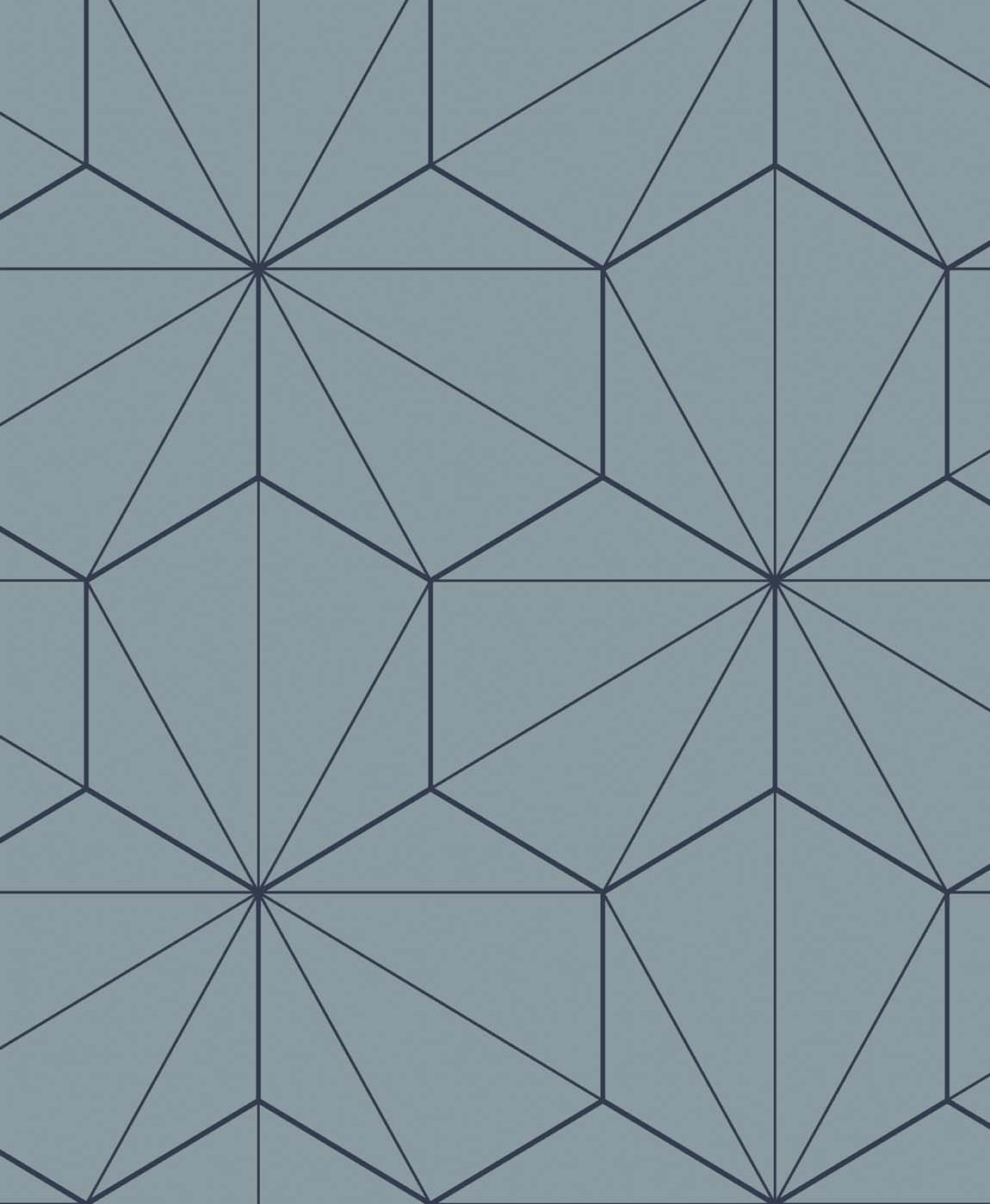 Seabrook Designs Hedron Geometric Pastel Blue & Midnight Wallpaper ET11302