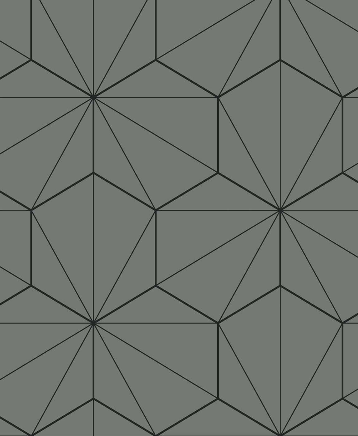 Seabrook Designs Hedron Geometric Pavestone & Ebony Wallpaper ET11305