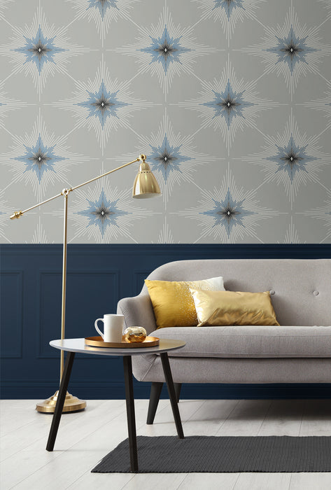 Seabrook Designs North Star Argos Grey Wallpaper Sample ET11408