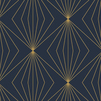 Seabrook Designs Diamond Vector Navy Blue & Metallic Gold Wallpaper ET11502