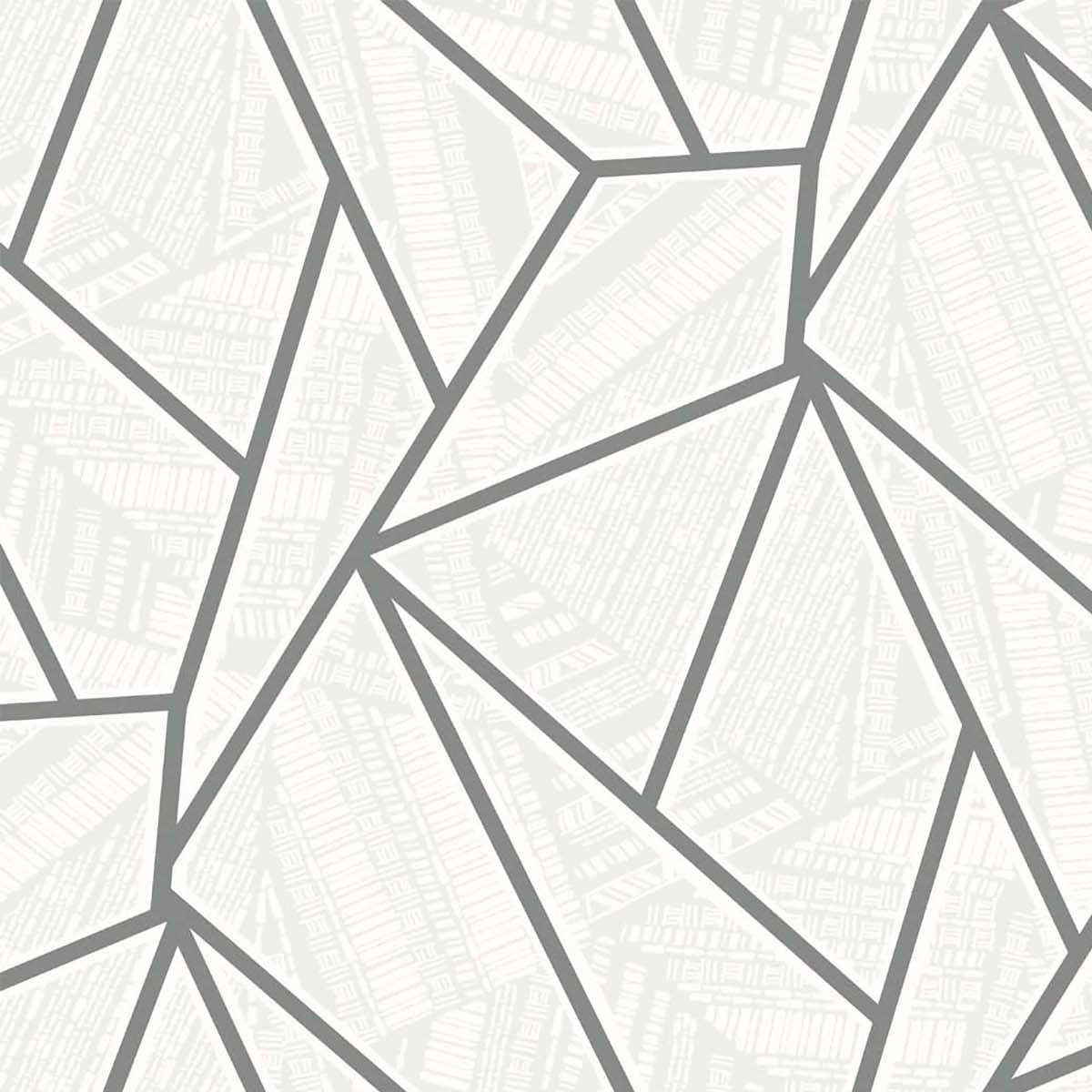 Seabrook Designs Metro Vector Metallic Silver & Morning Fog Wallpaper ET11708