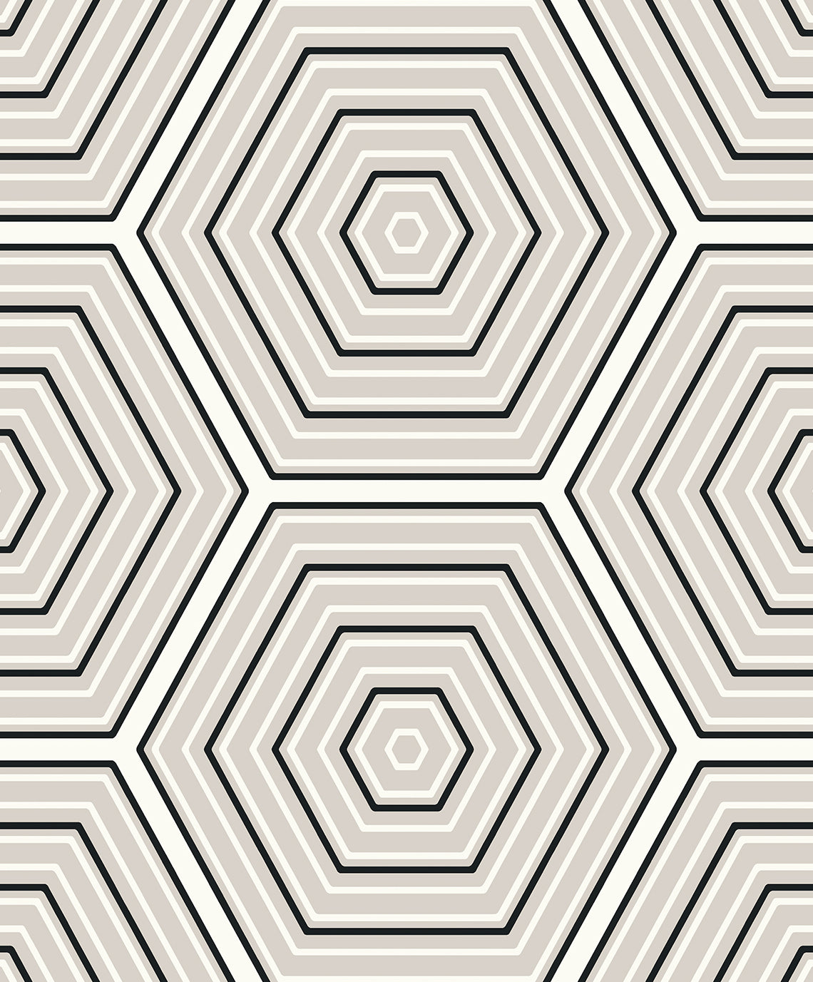Seabrook Designs Hex Topography Cove Grey & Ebony Wallpaper ET11900