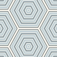 Seabrook Designs Hex Topography Sky Blue & Argos Grey Wallpaper ET11902