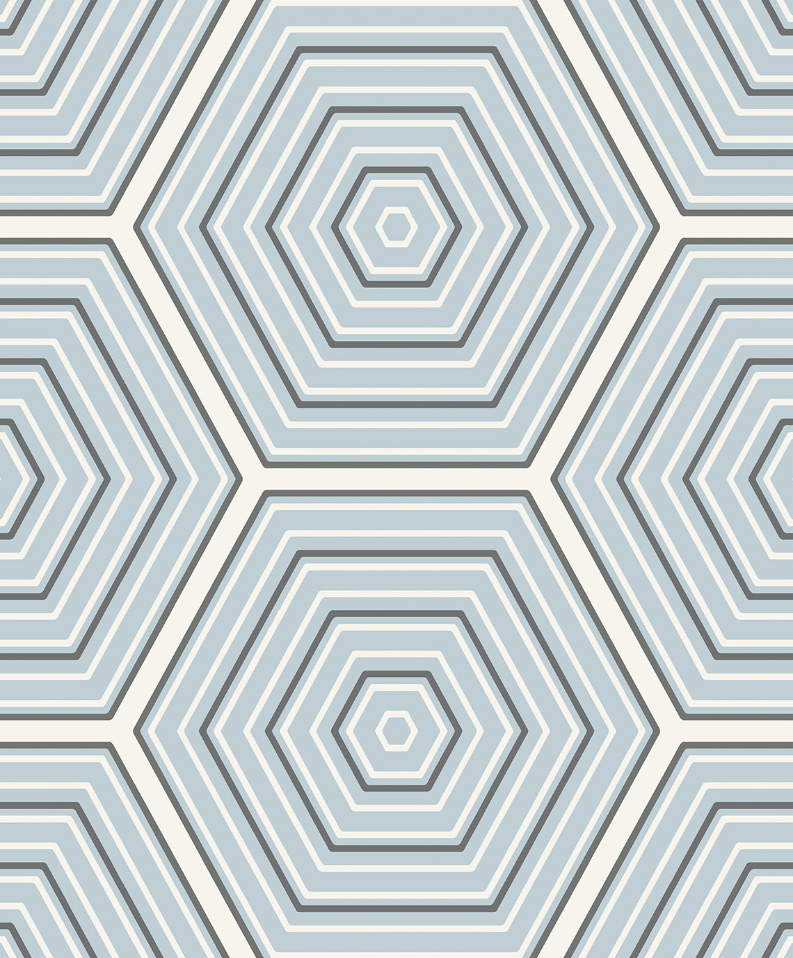Seabrook Designs Hex Topography Sky Blue & Argos Grey Wallpaper ET11902