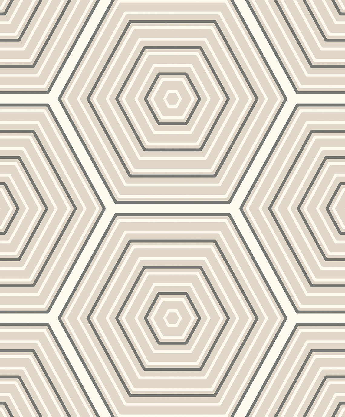 Seabrook Designs Hex Topography Lunar Rock & Argos Grey Wallpaper ET11905
