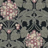 Seabrook Designs Floral Hydrangea Ebony & Rose Wallpaper ET12110
