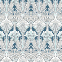 Seabrook Designs Dragonfly Damask Aegean Blue & Dewdrop Wallpaper ET12414
