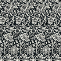 Seabrook Designs Tonal Floral Trail Ebony Wallpaper ET12500