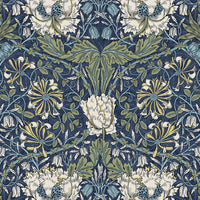 Seabrook Designs Ogee Flora Indigo Dye & Thyme Wallpaper ET12612