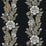 Seabrook Designs Blooming Stripe Ebony & Goldenrod Wallpaper ET12700