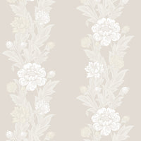 Seabrook Designs Blooming Stripe Swiss Coffee Wallpaper ET12705