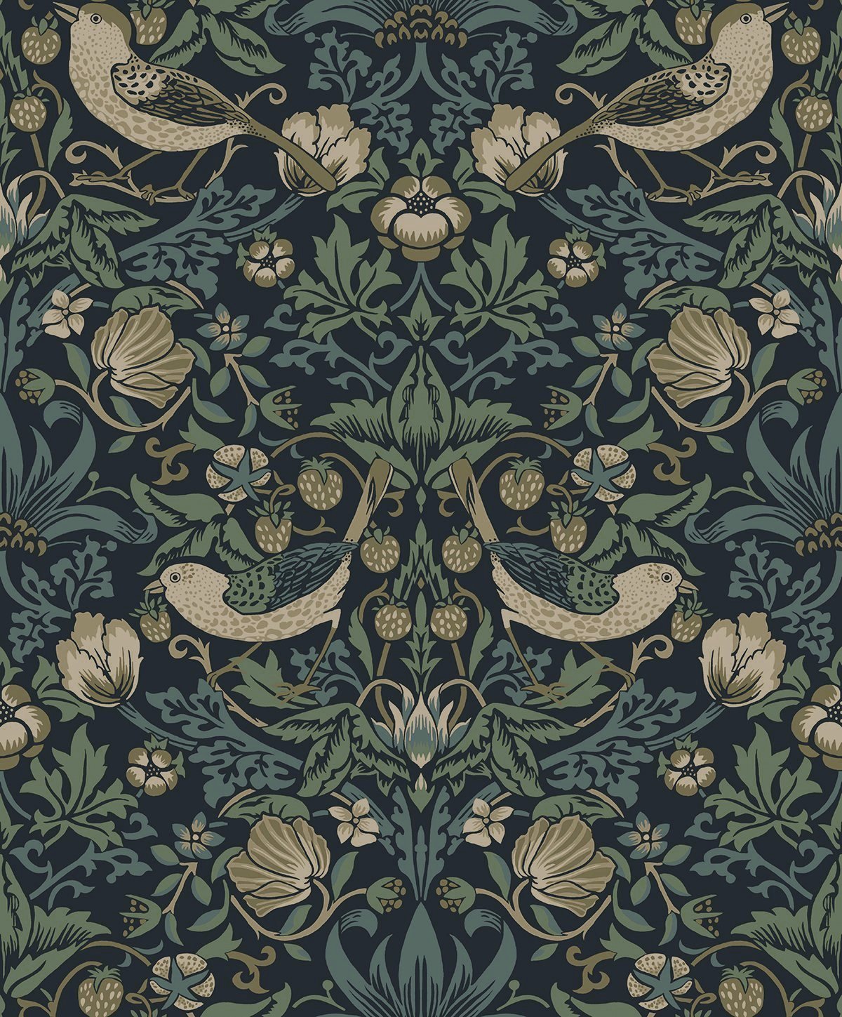 Seabrook Designs Strawberry Meadow Blue Wallpaper ET13402