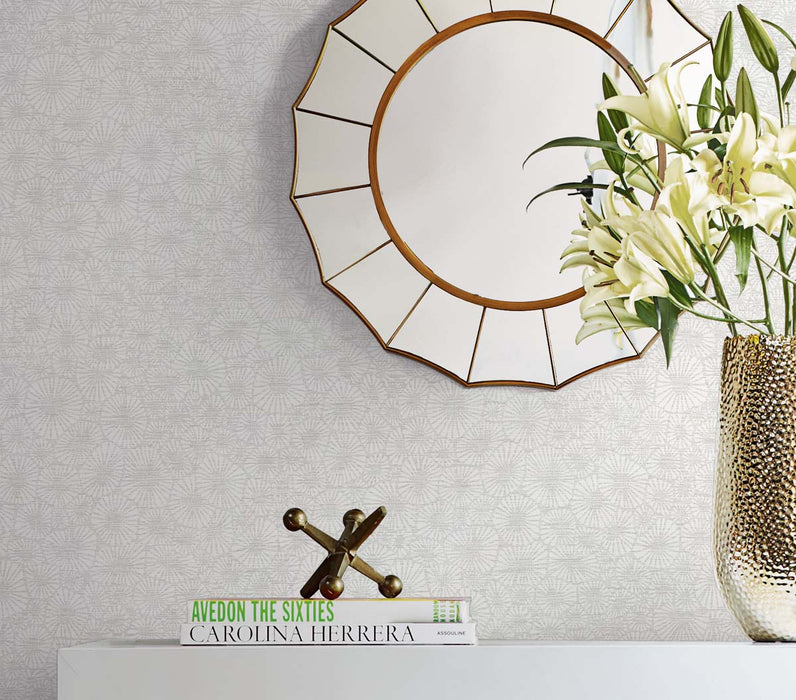 Seabrook Designs Windham Shells Pure Pearl Wallpaper Sample EW10700