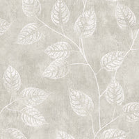 Seabrook Designs Branch Trail Silhouette Grey Taupe Wallpaper EW10807