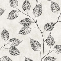 Seabrook Designs Branch Trail Silhouette Black And White Wallpaper EW10820