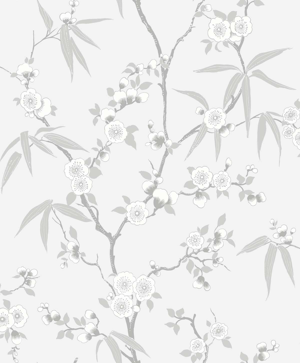 Seabrook Designs Floral Blossom Trail Soft Grey Wallpaper EW11108