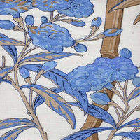 Quadrille Enchanted Garden Bamboo Multi Blues Taupe Fabric 303810F-05WLC