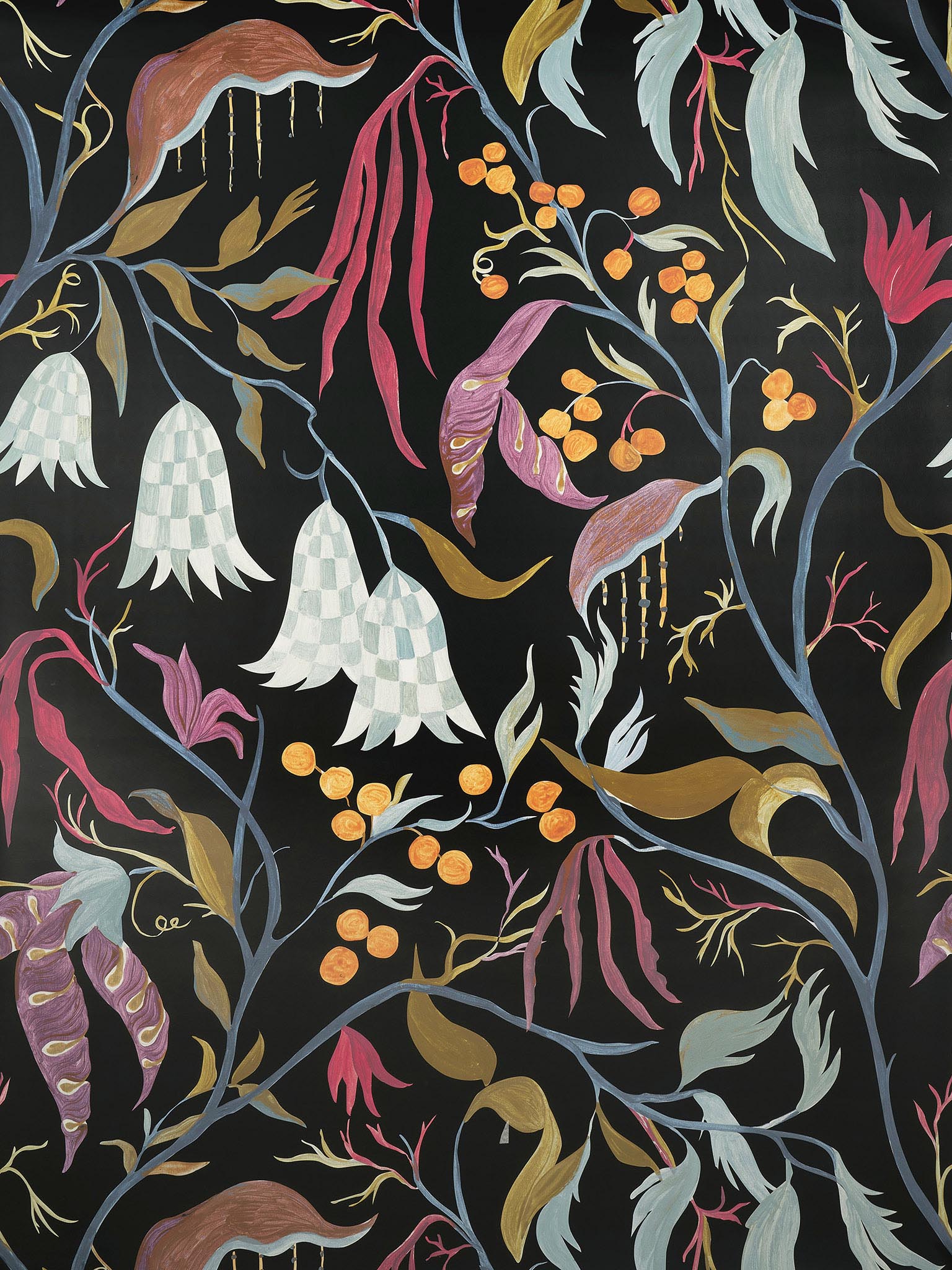Pierre Frey Lucille Fusain Wallpaper Sample FP957003