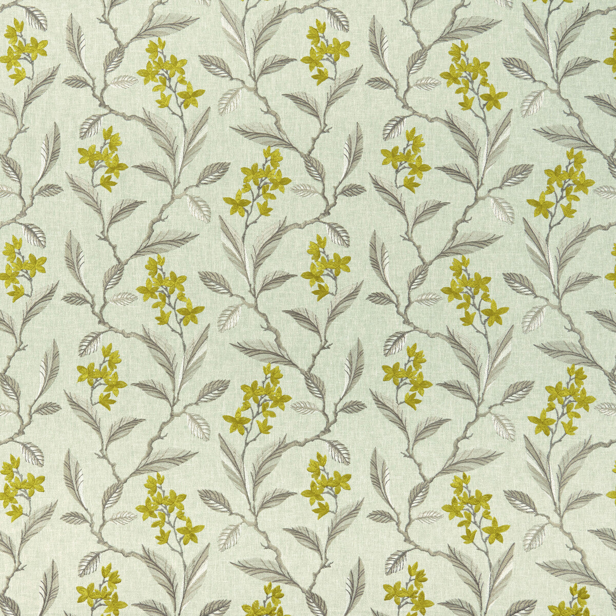 Clarke & Clarke Melrose Chartreuse Fabric Sample F1008/01.CAC.0