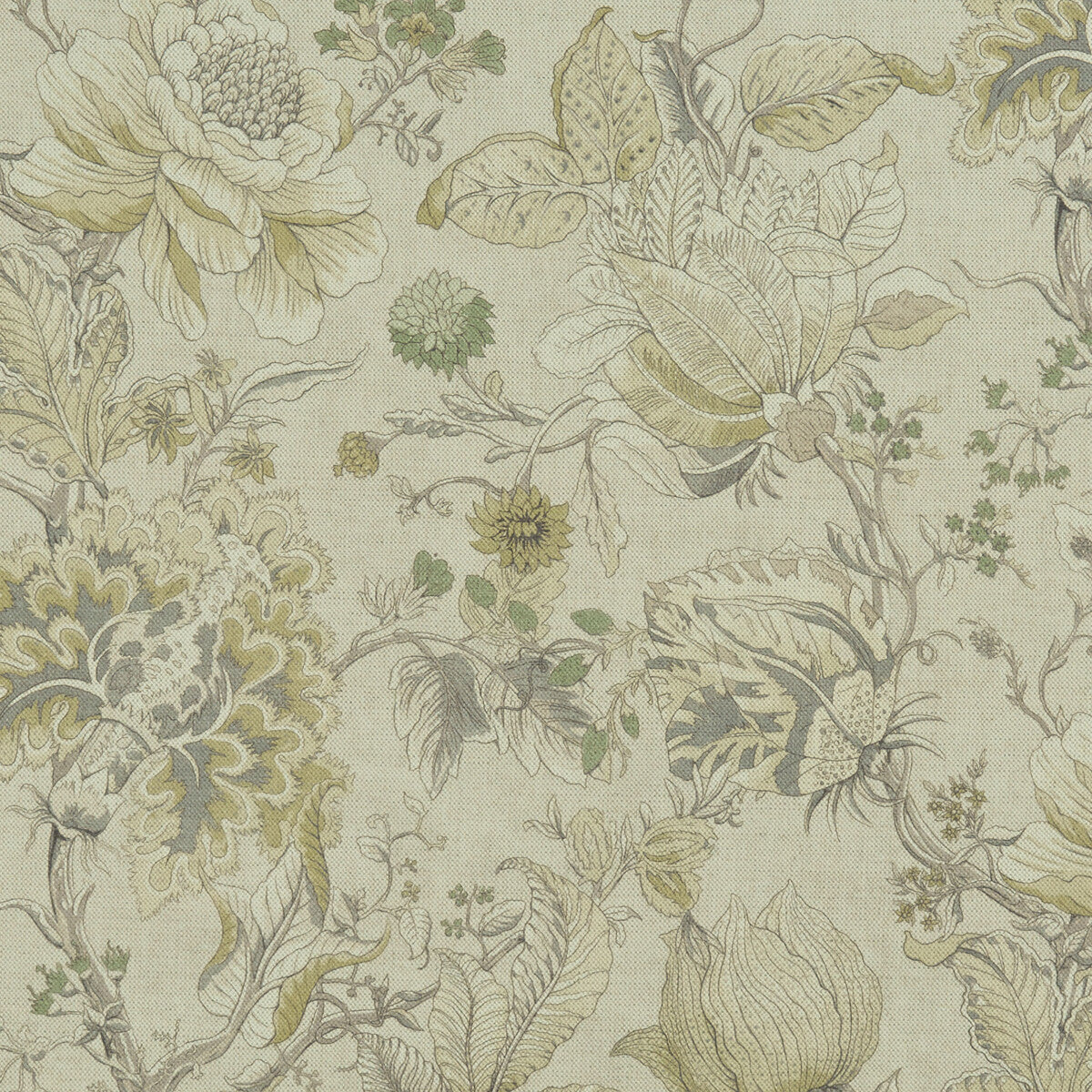 Clarke & Clarke Sissinghurst Citron/Natural Fabric Sample F1048/02.CAC.0