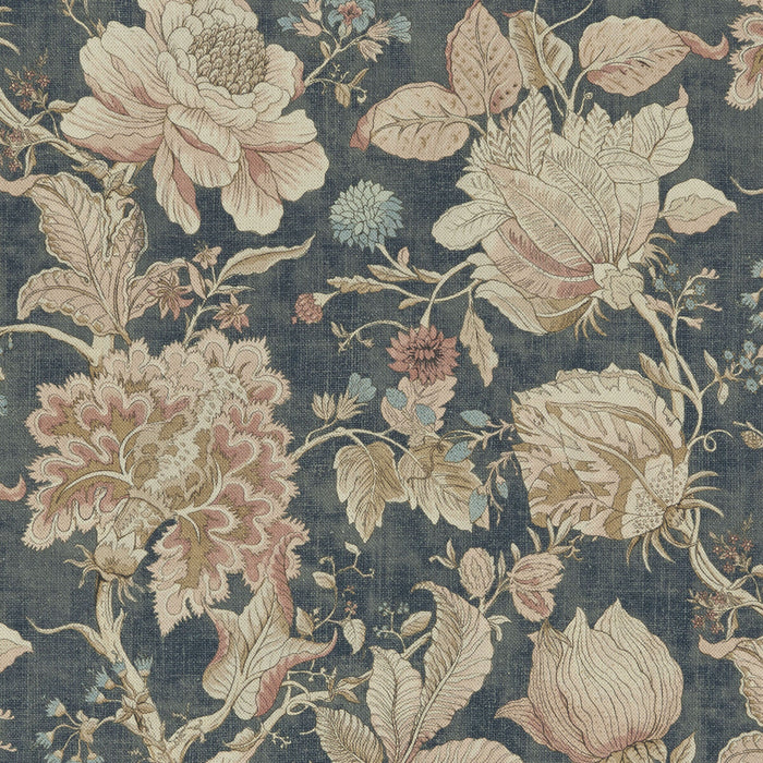 Clarke & Clarke Sissinghurst Midnight/Spice Fabric Sample F1048/05.CAC.0