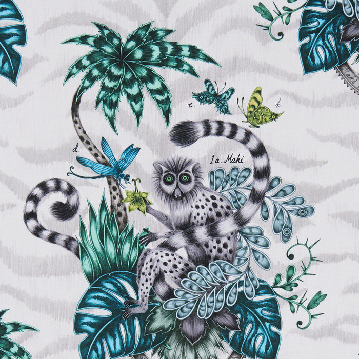 Clarke & Clarke Lemur Jungle Fabric Sample F1112/01.CAC.0