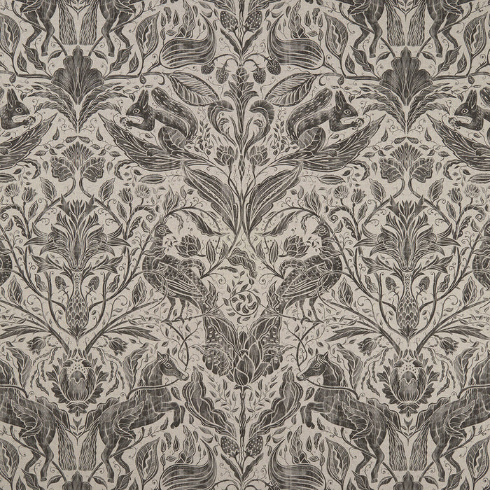 Clarke & Clarke Forest Trail Charcoal Fabric Sample F1158/01.CAC.0