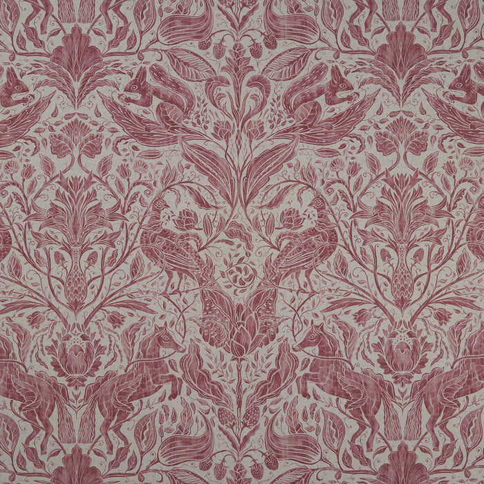 Clarke & Clarke Forest Trail Raspberry Fabric Sample F1158/03.CAC.0