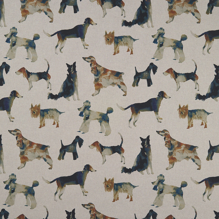 Clarke & Clarke Walkies Linen Fabric Sample F1176/01.CAC.0