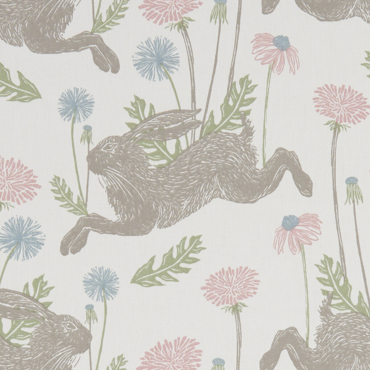 Clarke & Clarke March Hare Pastel Fabric Sample F1190/03.CAC.0