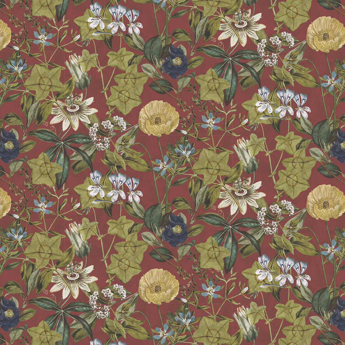 Clarke & Clarke Passiflora Rouge Velvet Fabric Sample F1304/10.CAC.0