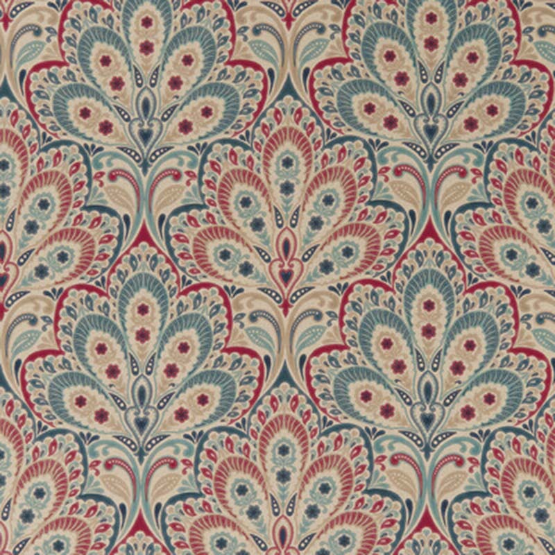 Clarke & Clarke Persia Denim/Raspberry Fabric Sample F1332/02.CAC.0
