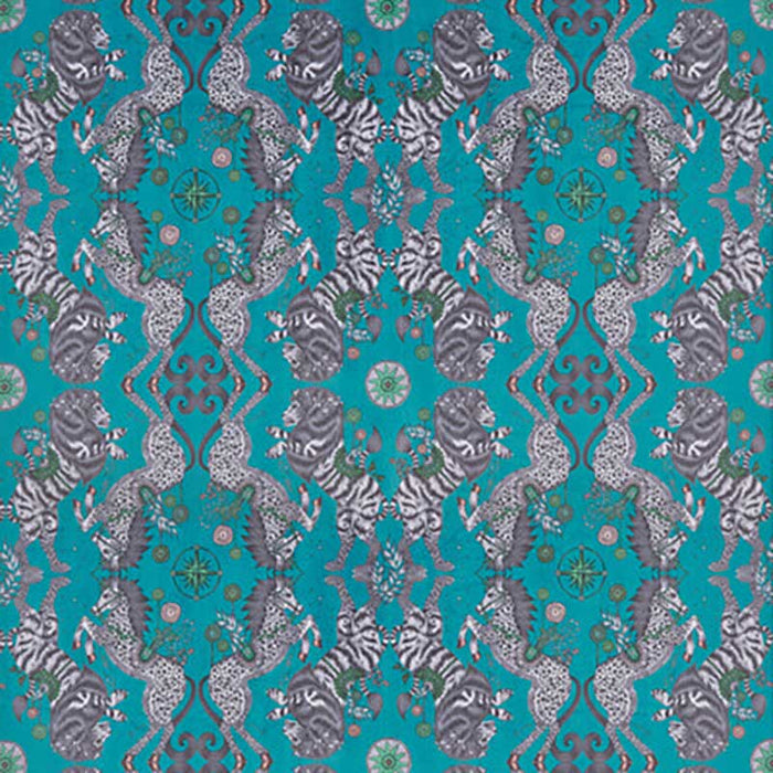 Clarke & Clarke Caspian Velvet Teal Fabric Sample F1474/03.CAC.0