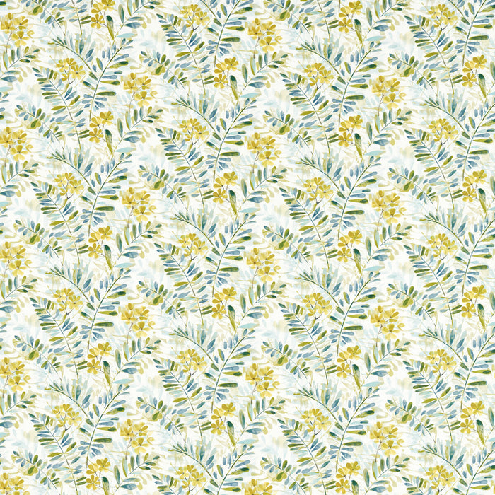 Clarke & Clarke New Grove Denim/Citrus Fabric Sample F1560/02.CAC.0