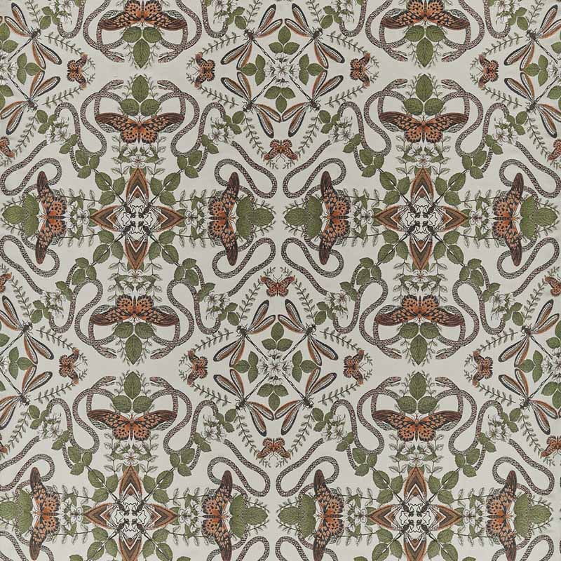 Clarke & Clarke Emerald Forest Smoke Jacquard Fabric Sample F1581/03.CAC.0