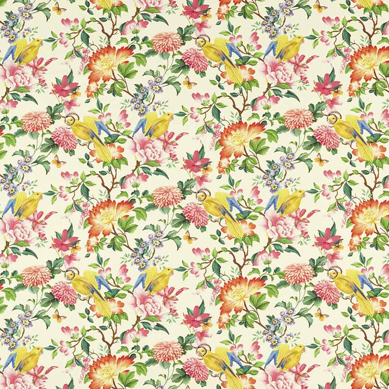 Clarke & Clarke Golden Parrot Ivory Fabric Sample F1600/01.CAC.0