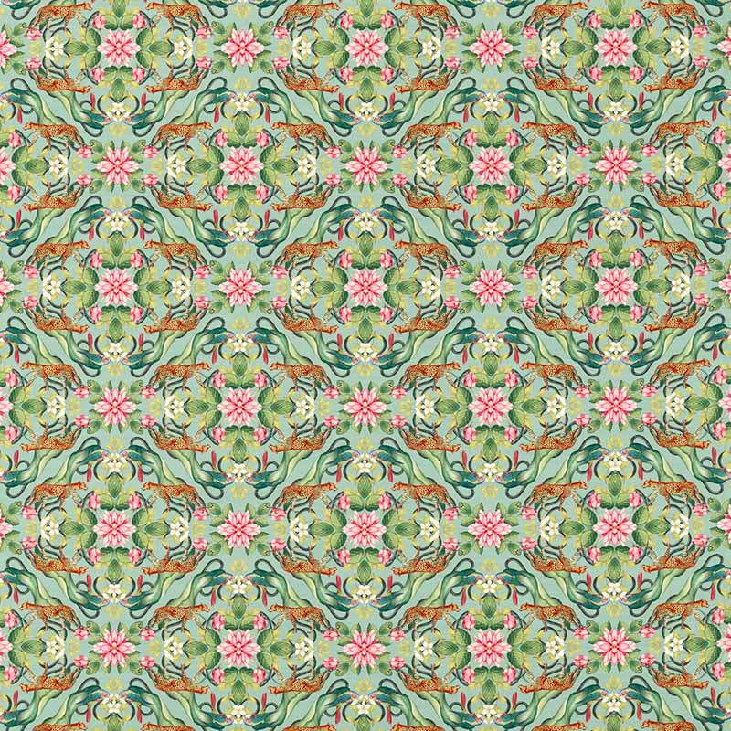 Clarke & Clarke Menagerie Aqua Fabric Sample F1601/01.CAC.0