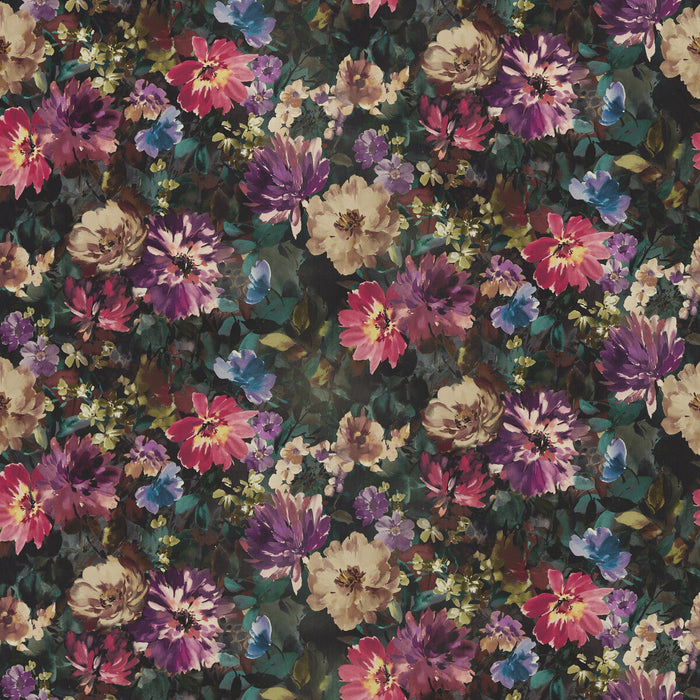 Clarke & Clarke Tahiti Amethyst/Emerald Velvet Fabric Sample F1610/01.CAC.0