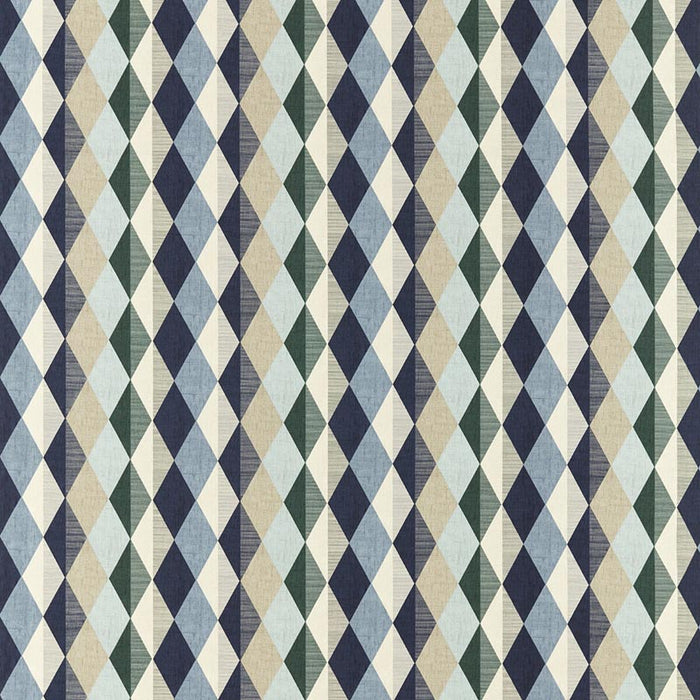 Clarke & Clarke Denver Mineral/Navy Fabric F1637/01.CAC.0