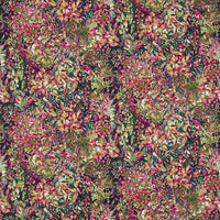 Clarke & Clarke Aubrey Velvet Forest/Raspberry Fabric F1646/01.CAC.0