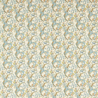 Clarke & Clarke Golden Lily Linen/Teal Fabric F1677/04.CAC.0