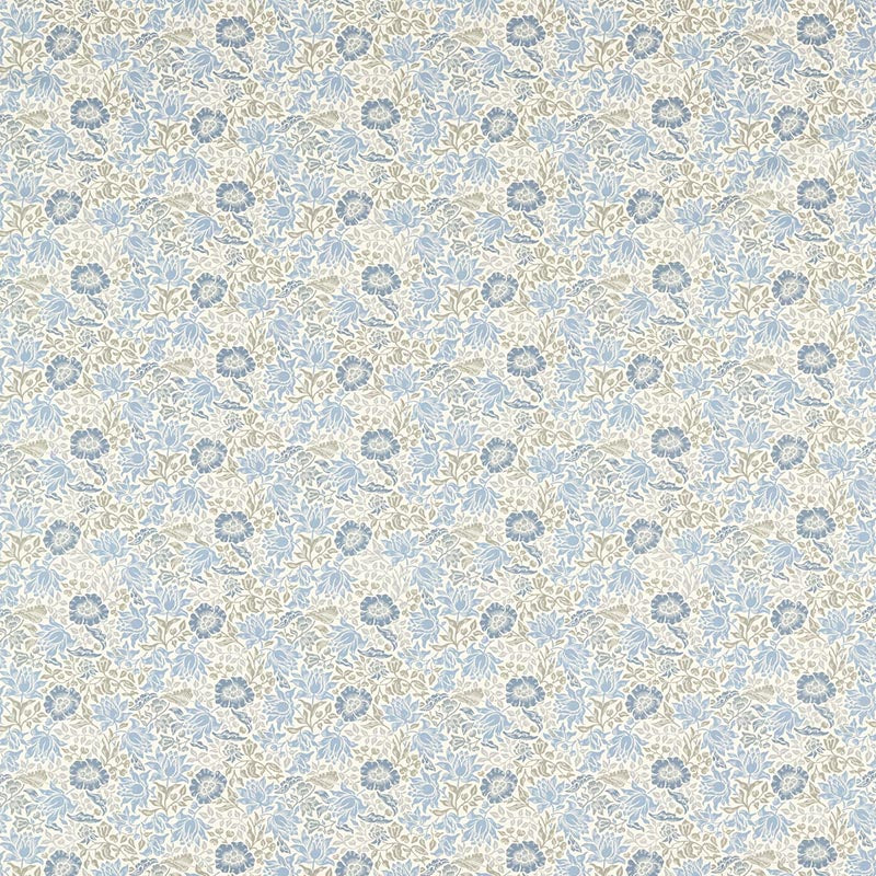 Clarke & Clarke Mallow Denim/Ivory Fabric Sample F1680/03.CAC.0