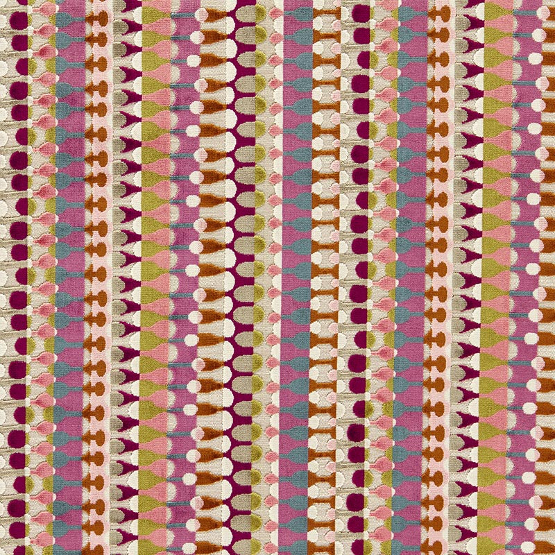 Clarke & Clarke Orpheus Magenta Peacock Fabric Sample F1687/02.CAC.0