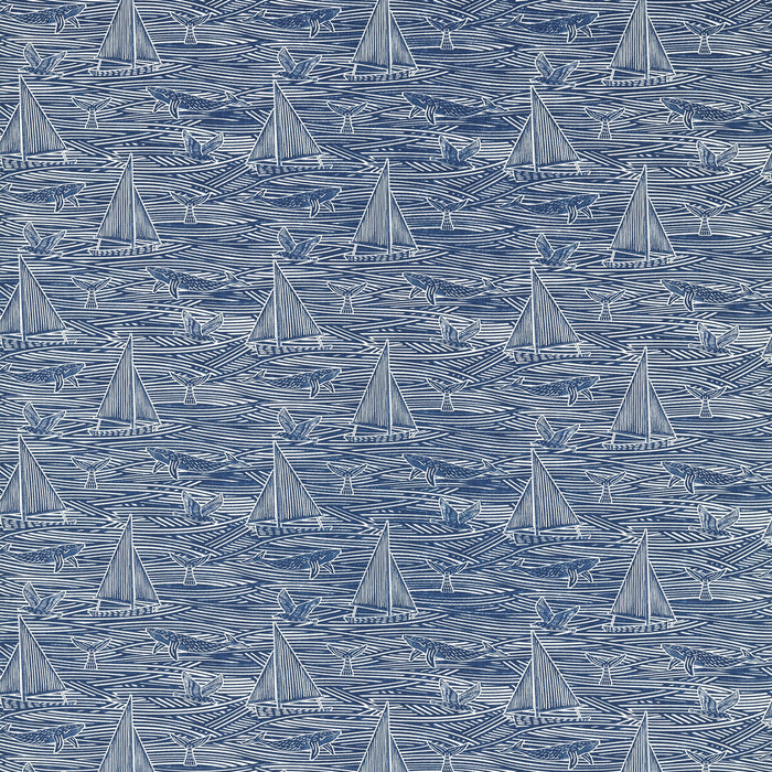 Clarke & Clarke Fin Navy Fabric F1726/03.CAC.0