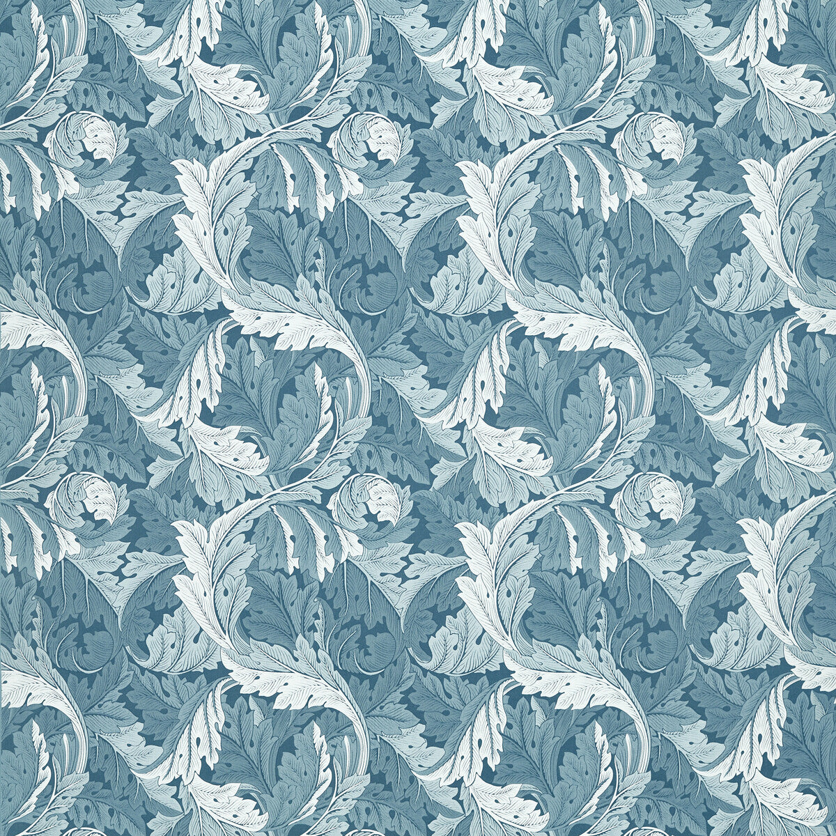 Clarke & Clarke Acanthus Jacquard Denim Fabric Sample F1740/01.CAC.0